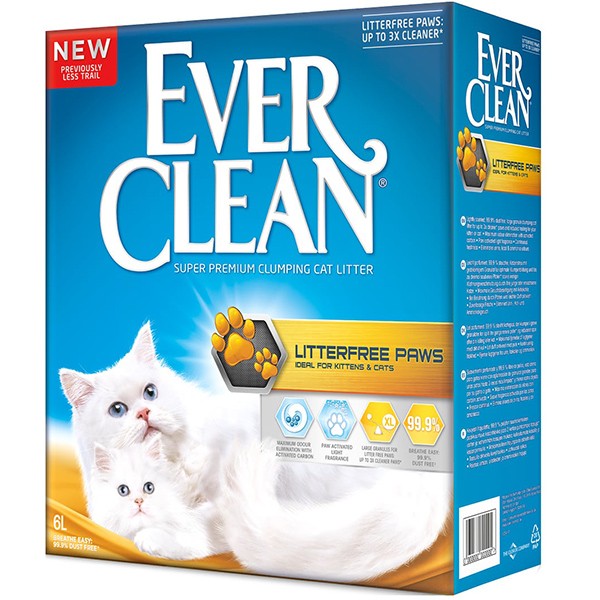 Ever Clean Litter free Paws комкующийся наполнитель для идеально чистых лап д/кош 6 л