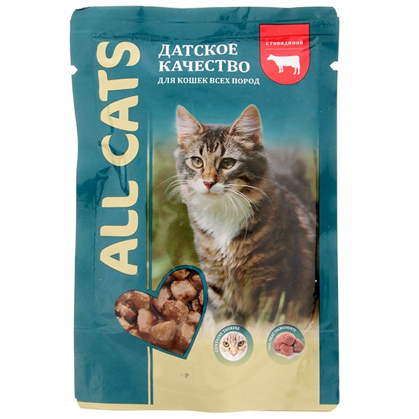 All CATS влаж.д/кошек 85г говядина в соусе